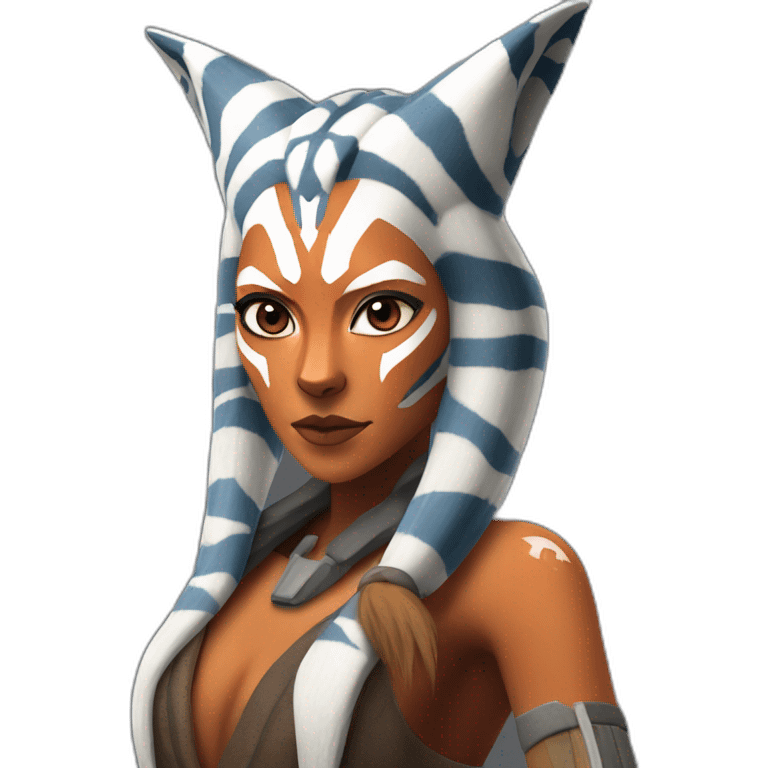 Sexy Ahsoka Tano (portrait, front facing, Apple iOS 17 style) (small horns) emoji