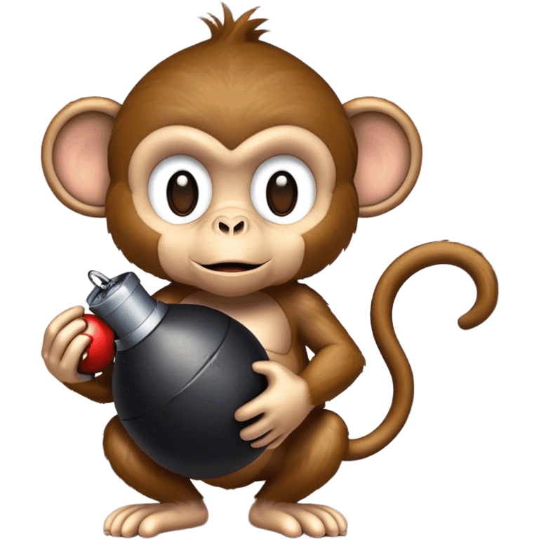 Monkey holding a live bomb emoji