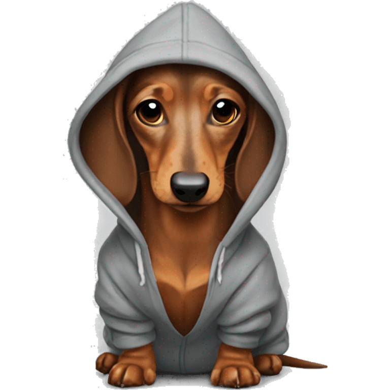 Dachshund in hoodie emoji