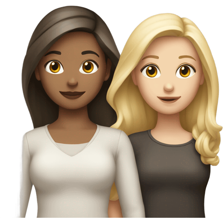 One brunette girl and one blonde girl emoji