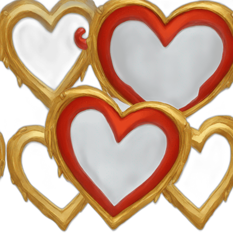 Red heart frame with gold horns emoji