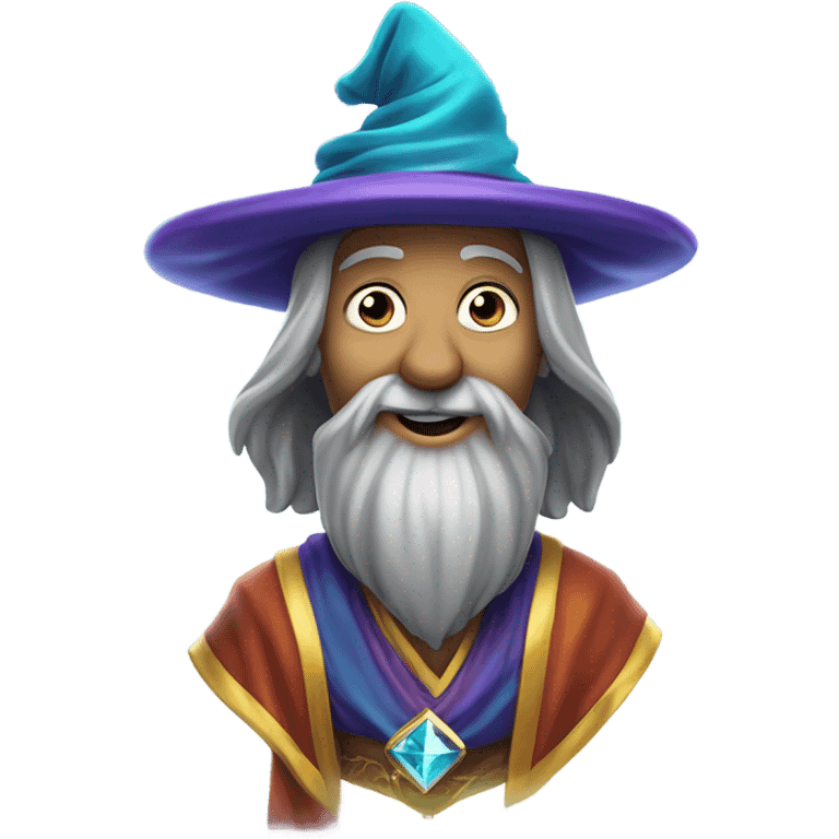 Wizard smiling with a diamond grill emoji