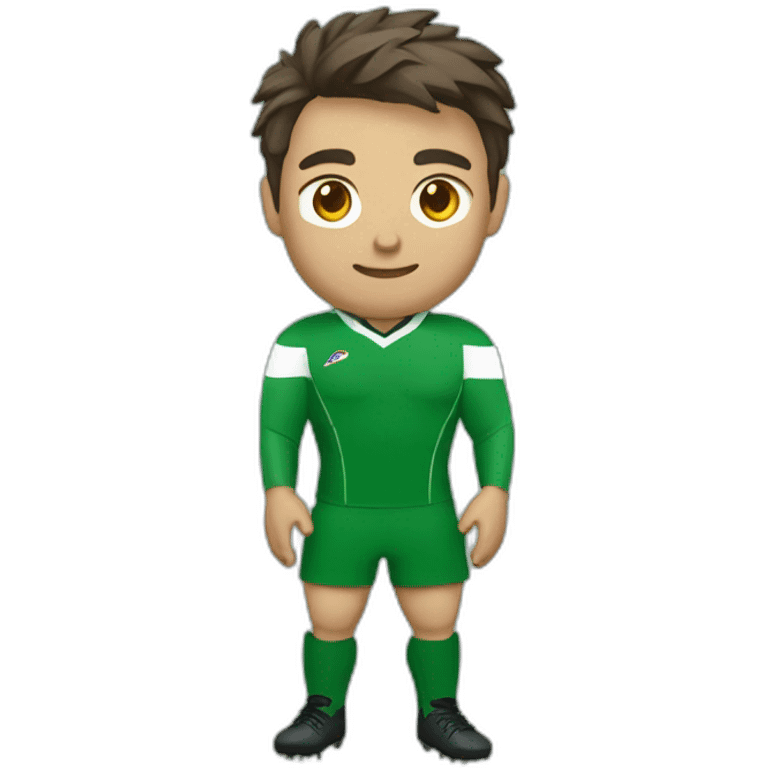 jugador de rugby equipación verde emoji