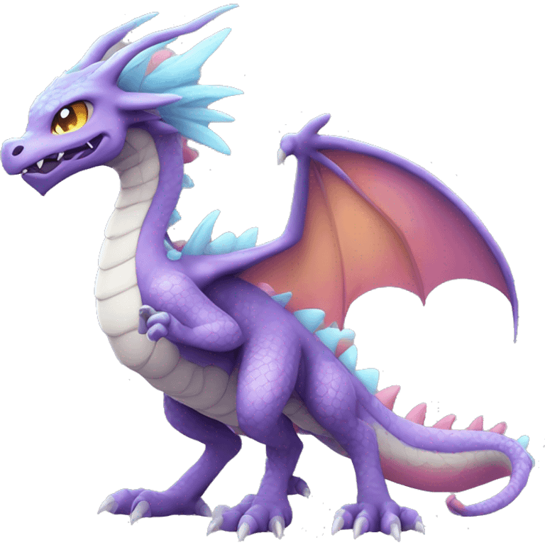 Kawaii Edgy Bright Ethereal Fururistic Fantasy Dragon Pokémon Fakemon full body emoji