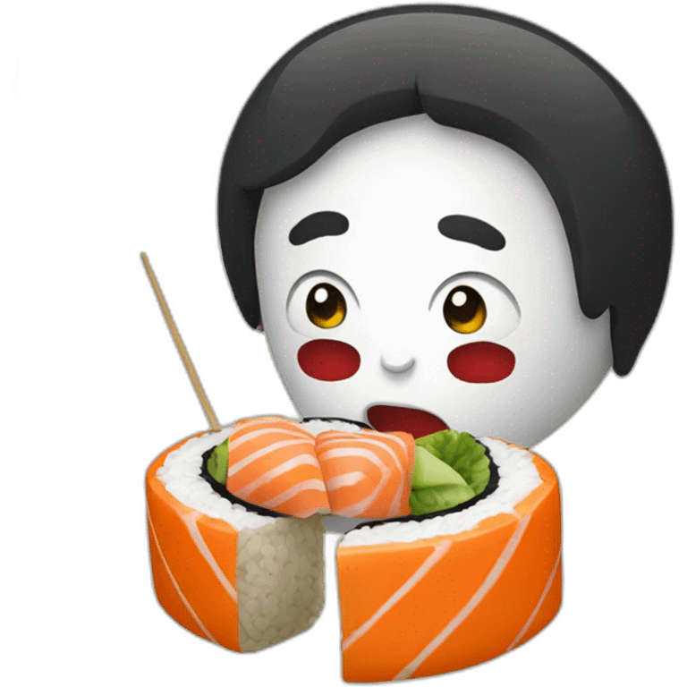 Letter T eating Sushi emoji