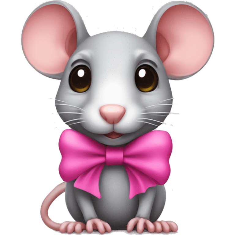 Rat with pink bow emoji