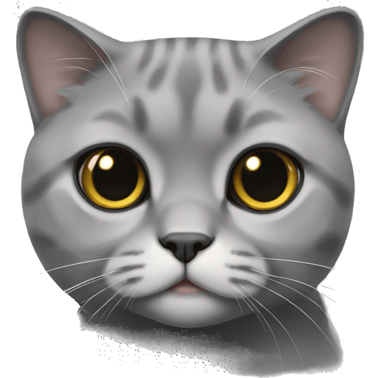 Grey Scottish Fold cat emoji