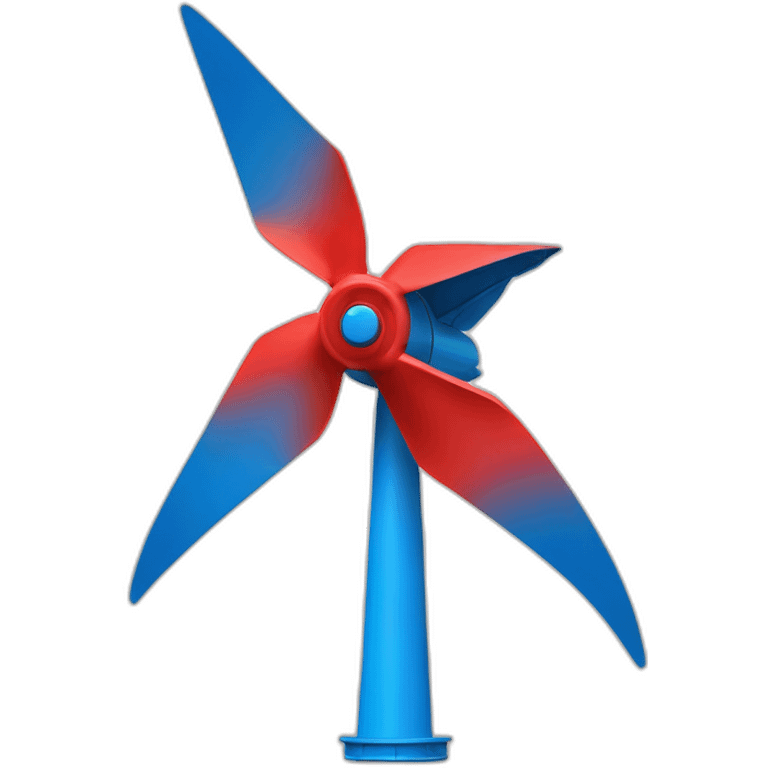 blue and red wind turbine emoji