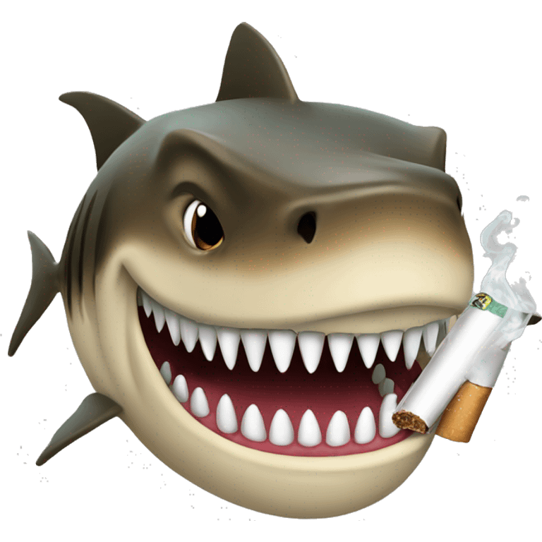 Tiburón con un cigarro  emoji