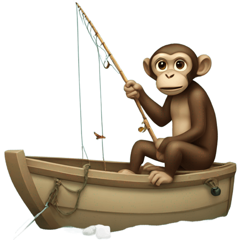 Monkey fishing emoji