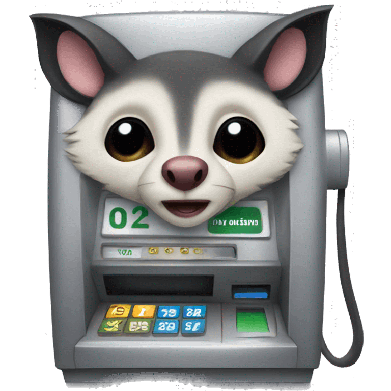 A masked possum + ATM machine  emoji