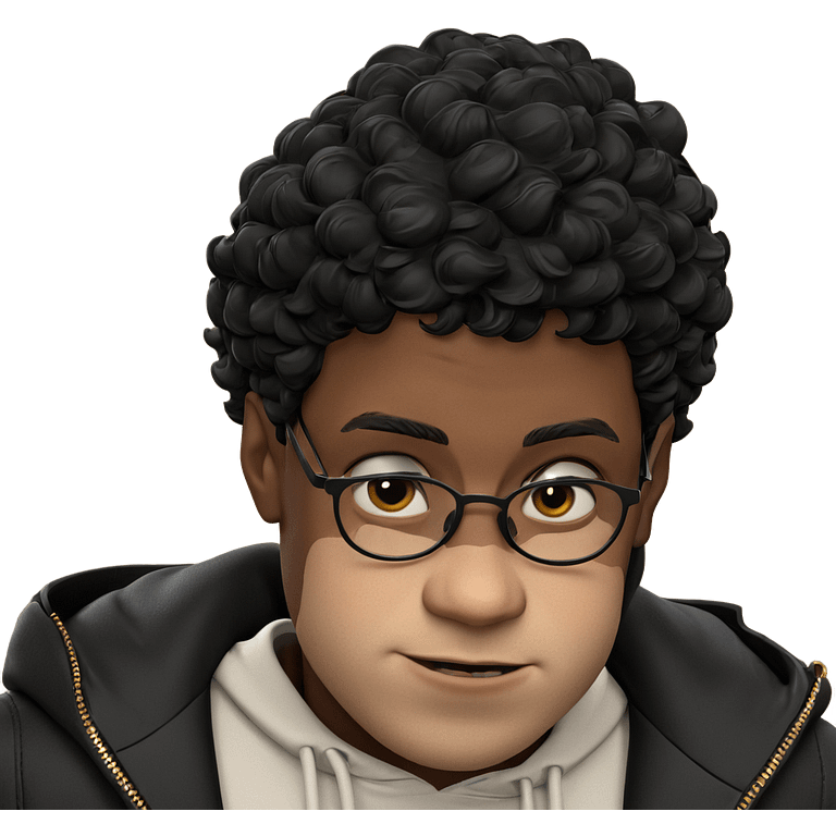 dark-skinned boy in black jacket emoji