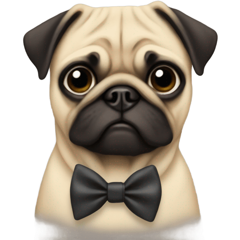 Pug with bow tie emoji