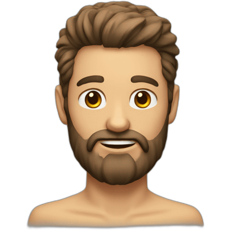 Homme chauve bronzé barbu emoji