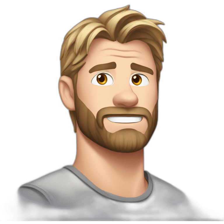 chris-hemsworth cartoon wearing tee emoji