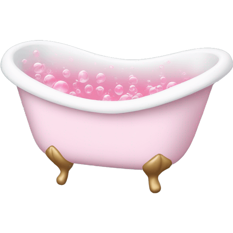 White bathtub with some pink bubbles emoji