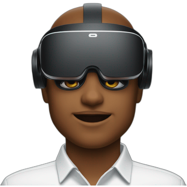 person wearing an Apple Vision Pro VR/AR headset emoji