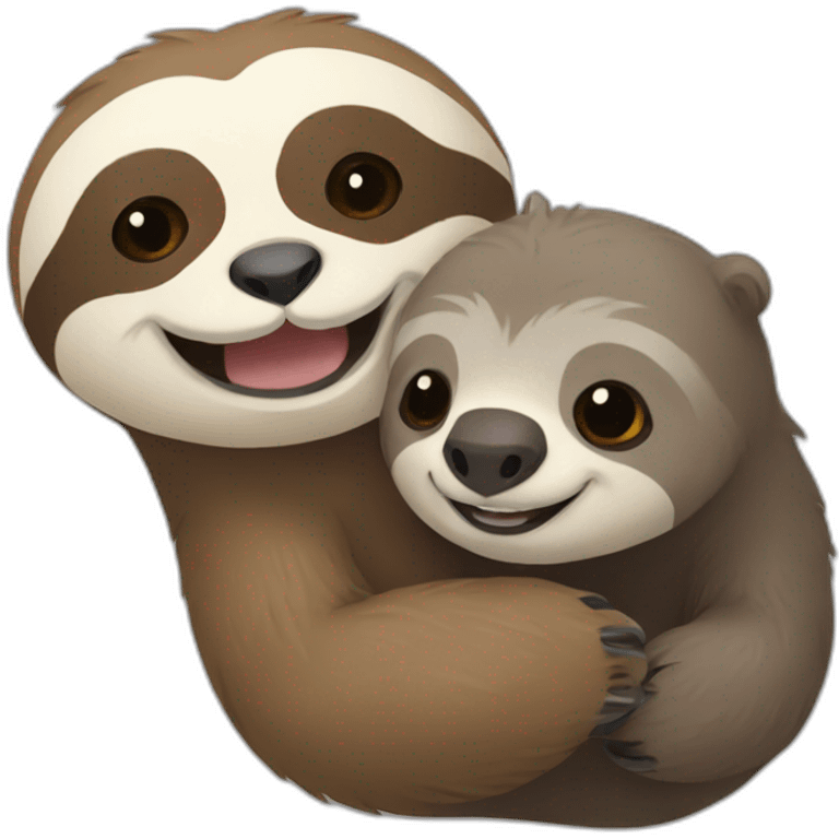 sloth and otter smiling emoji