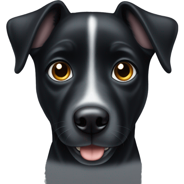 black dog with grey eyes emoji