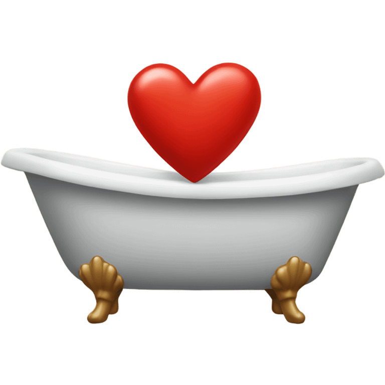 red heart-shaped bathtub emoji