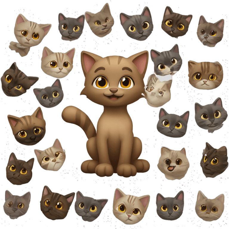 Серая кошка с коричневыми глазами  emoji