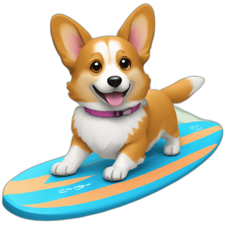 corgi surf board emoji