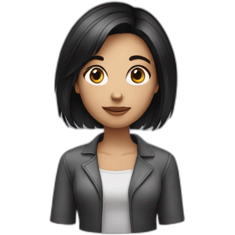 Dark haired girl with bob emoji