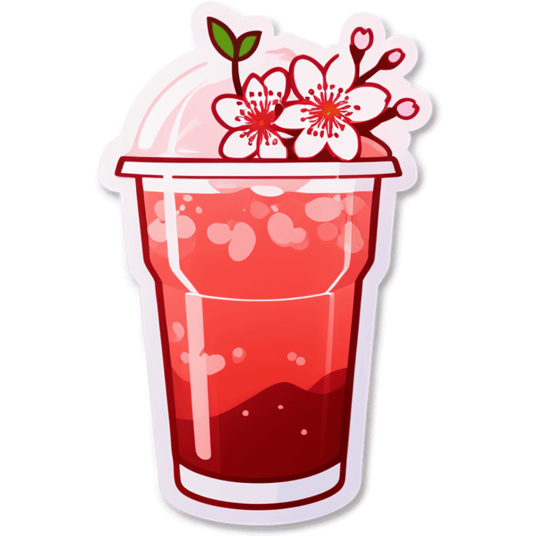 Cherry blossom ice tea emoji