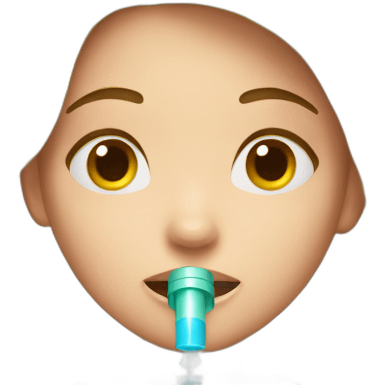 A asthmatic girl with breathing pump emoji