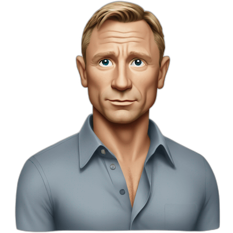 actor daniel craig cartoon wearing shirt emoji