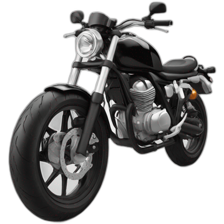 Moto Custom negra blanca emoji