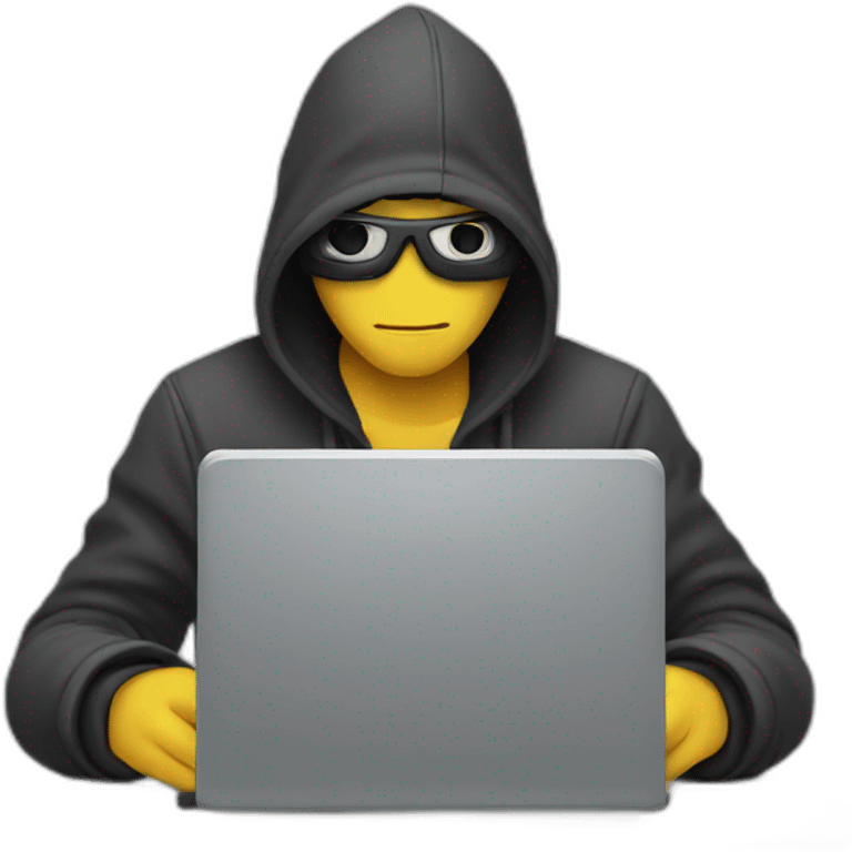 Hacker typing laptop  emoji