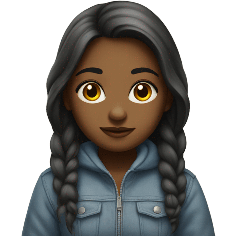 realistic portrait of kneeling girl emoji