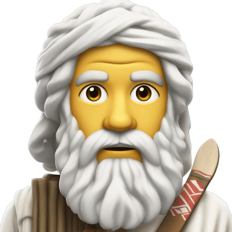 Socrates with mountain skis emoji