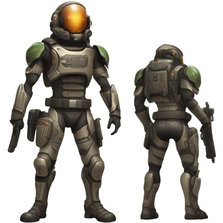 Martian mercenary front and back emoji