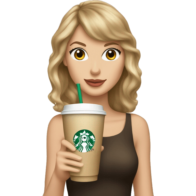 Taylor swift holding a starbucks drink  emoji