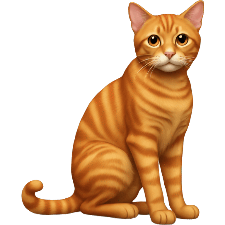 Dark Orange tabby full body emoji