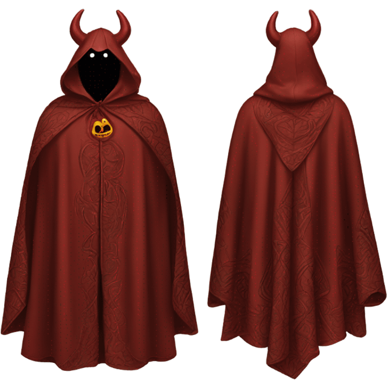 devil cloak and cape, front and back view emoji