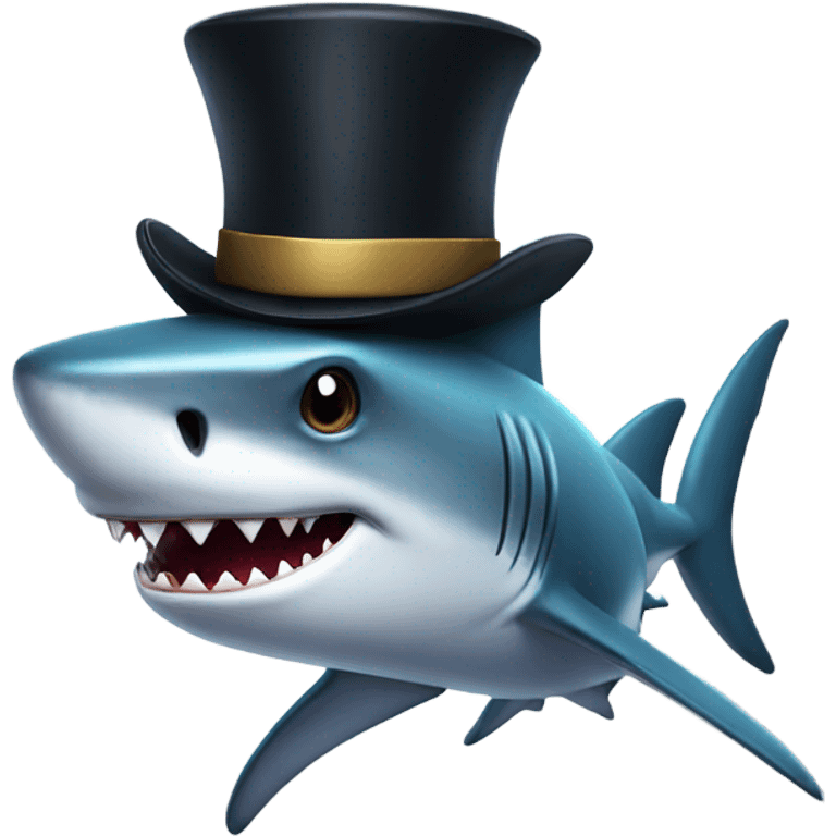 shark with tophat emoji