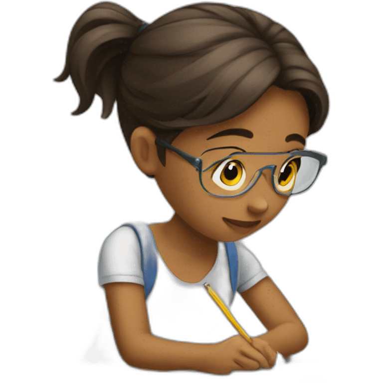 girl doing homework emoji