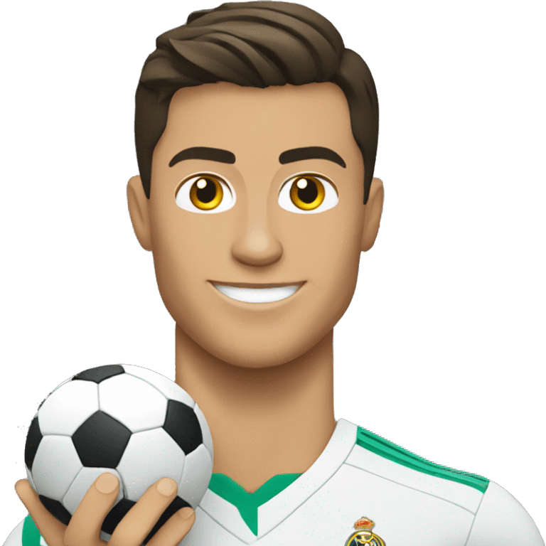 Cristiano Ronaldo holding a football emoji