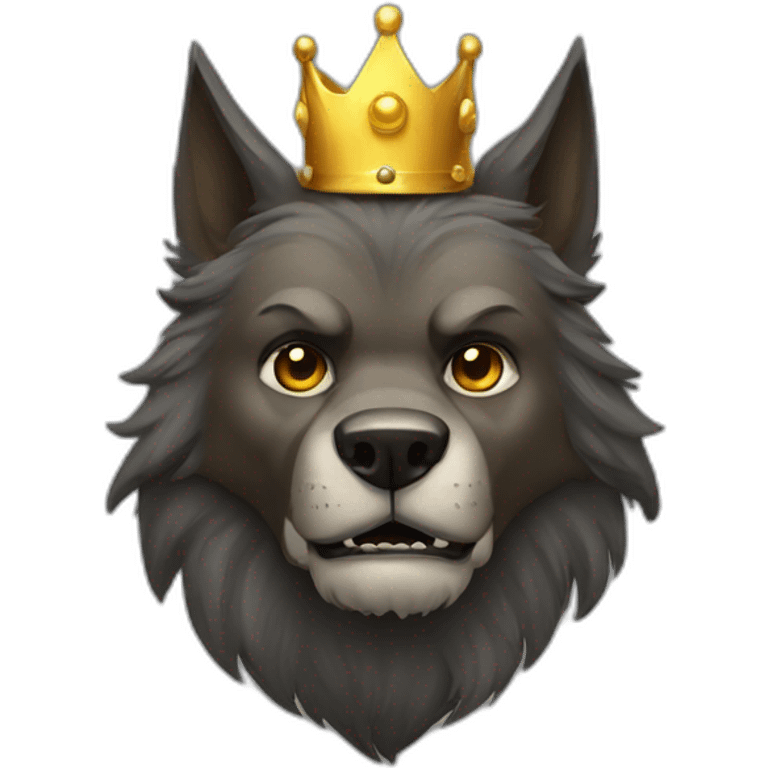 werewolf wearing golden crown and robe emoji