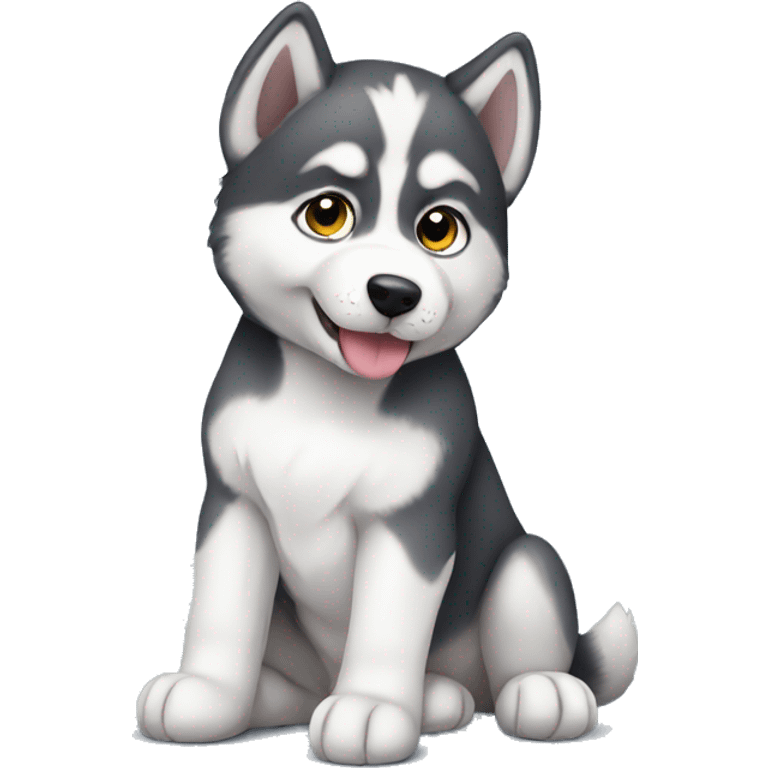 Husky puppy sitting  emoji