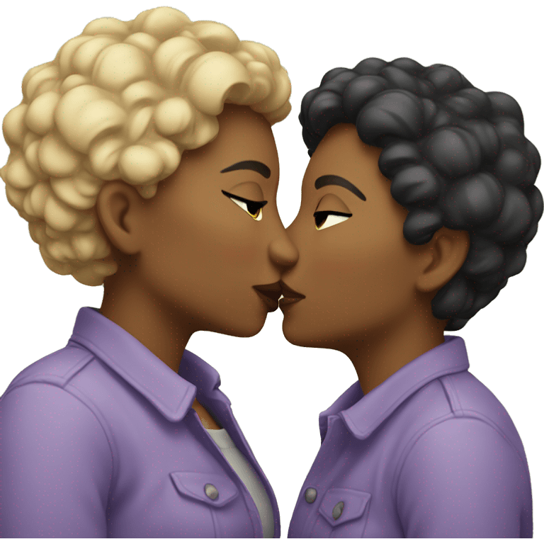 2 lesbians kissing emoji