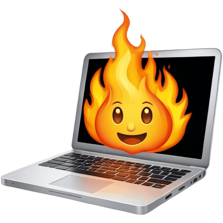 laptop on fire emoji