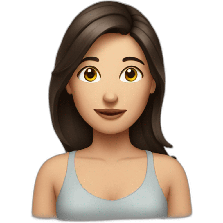 brunette woman show like emoji