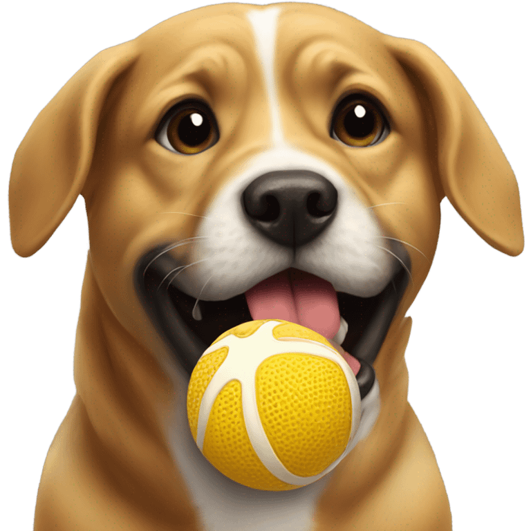 Dog licking a ball emoji