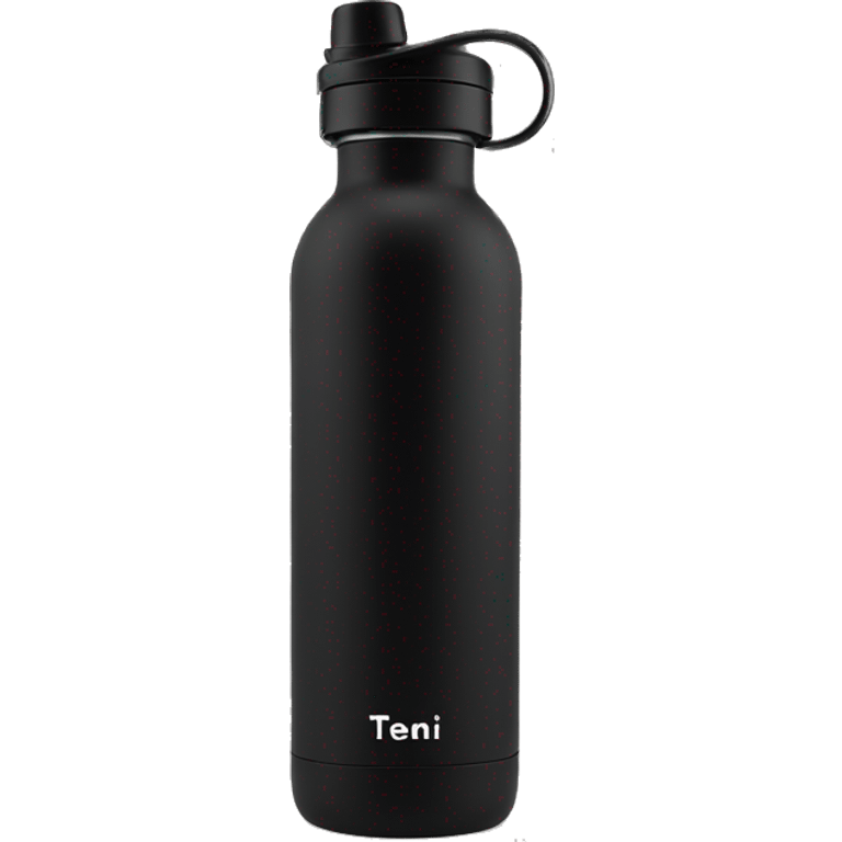 Black coloured reusable water bottle with handle emoji