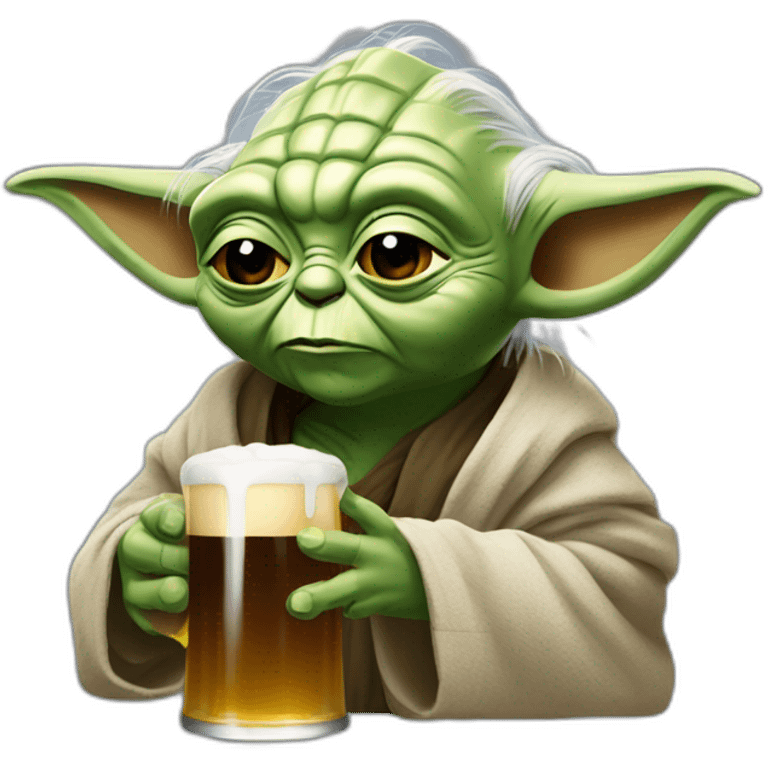 Yoda buvant une bière  emoji