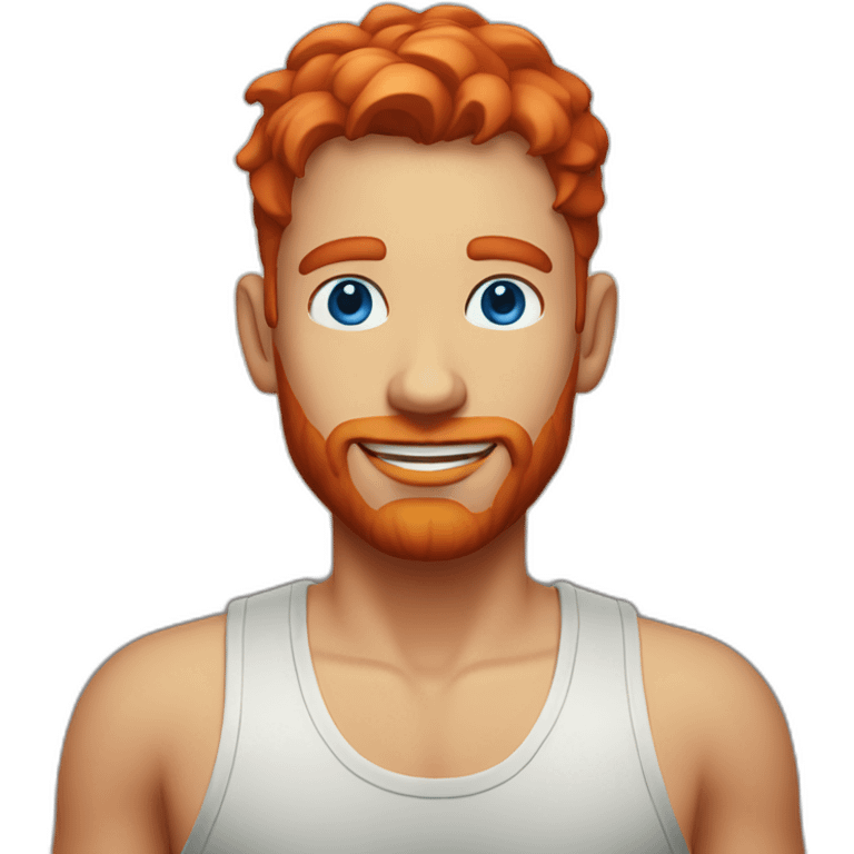 Beach man blue eyes slick red hair emoji